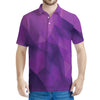 Purple Polygonal Geometric Print Men's Polo Shirt