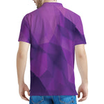 Purple Polygonal Geometric Print Men's Polo Shirt