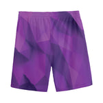 Purple Polygonal Geometric Print Men's Sports Shorts