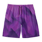 Purple Polygonal Geometric Print Men's Swim Trunks