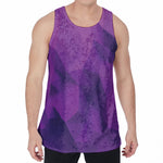Purple Polygonal Geometric Print Men's Velvet Tank Top