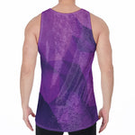 Purple Polygonal Geometric Print Men's Velvet Tank Top