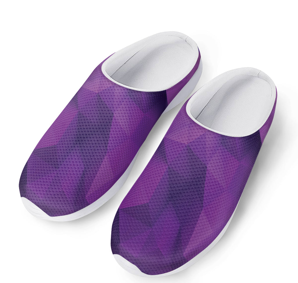 Purple Polygonal Geometric Print Mesh Casual Shoes