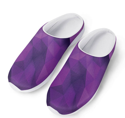 Purple Polygonal Geometric Print Mesh Casual Shoes