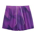 Purple Polygonal Geometric Print Mesh Shorts