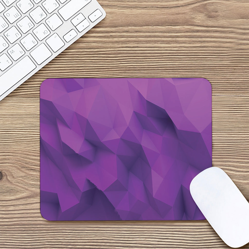 Purple Polygonal Geometric Print Mouse Pad