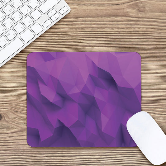 Purple Polygonal Geometric Print Mouse Pad