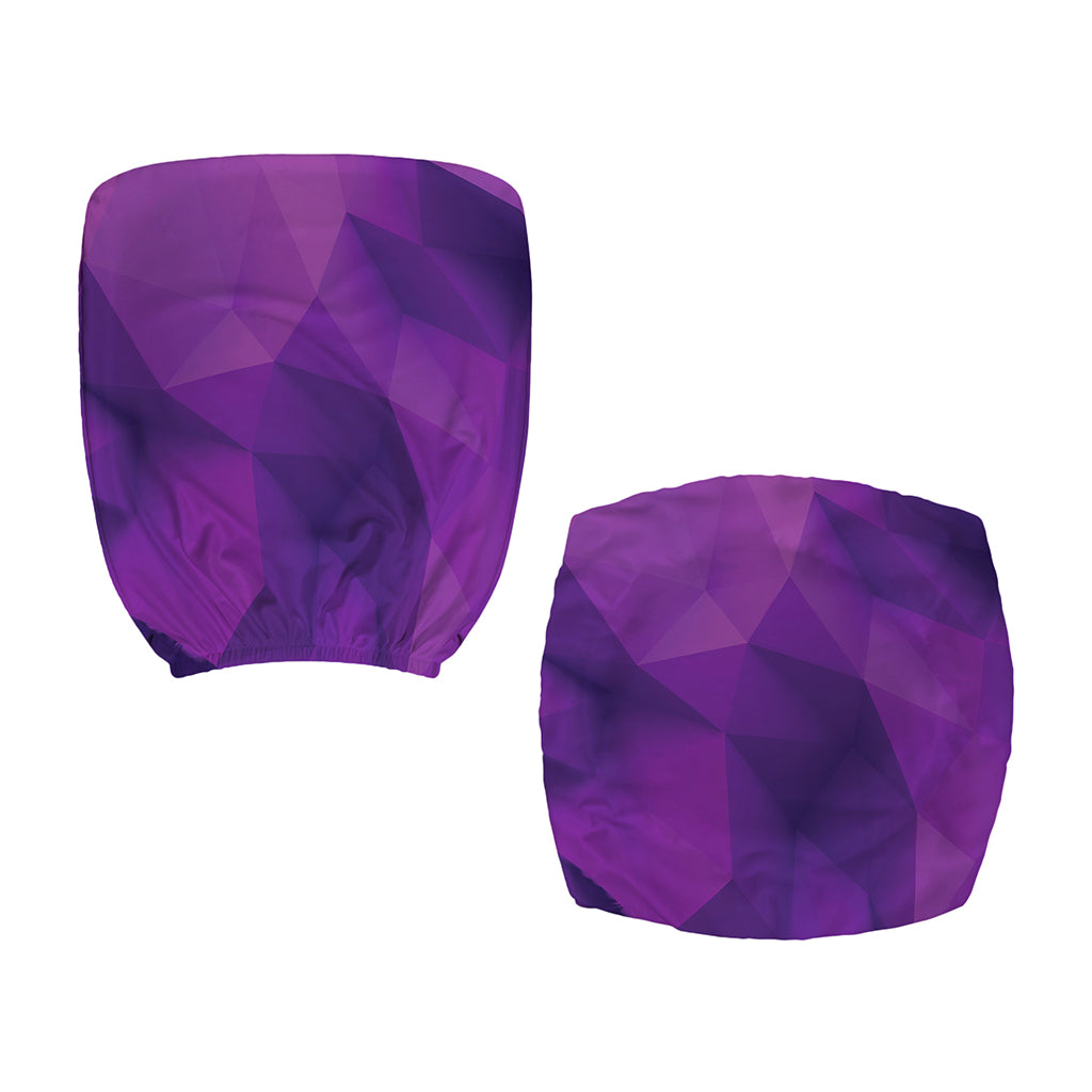 Purple Polygonal Geometric Print Office Chair Cover