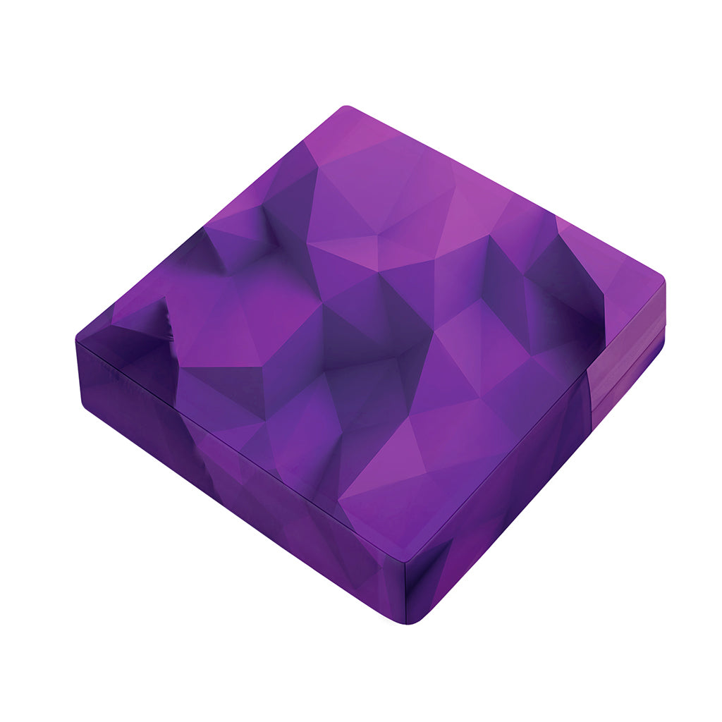 Purple Polygonal Geometric Print Outdoor Seat Cushion Cover