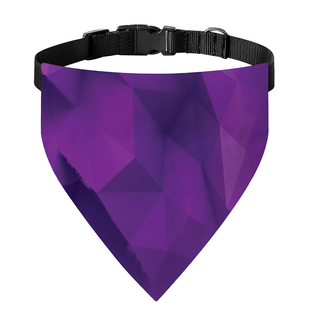 Purple Polygonal Geometric Print Over The Collar Dog Bandana