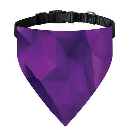 Purple Polygonal Geometric Print Over The Collar Dog Bandana