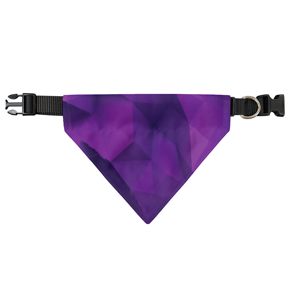Purple Polygonal Geometric Print Over The Collar Dog Bandana