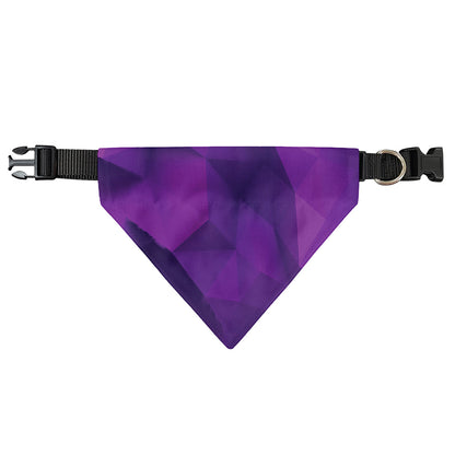 Purple Polygonal Geometric Print Over The Collar Dog Bandana