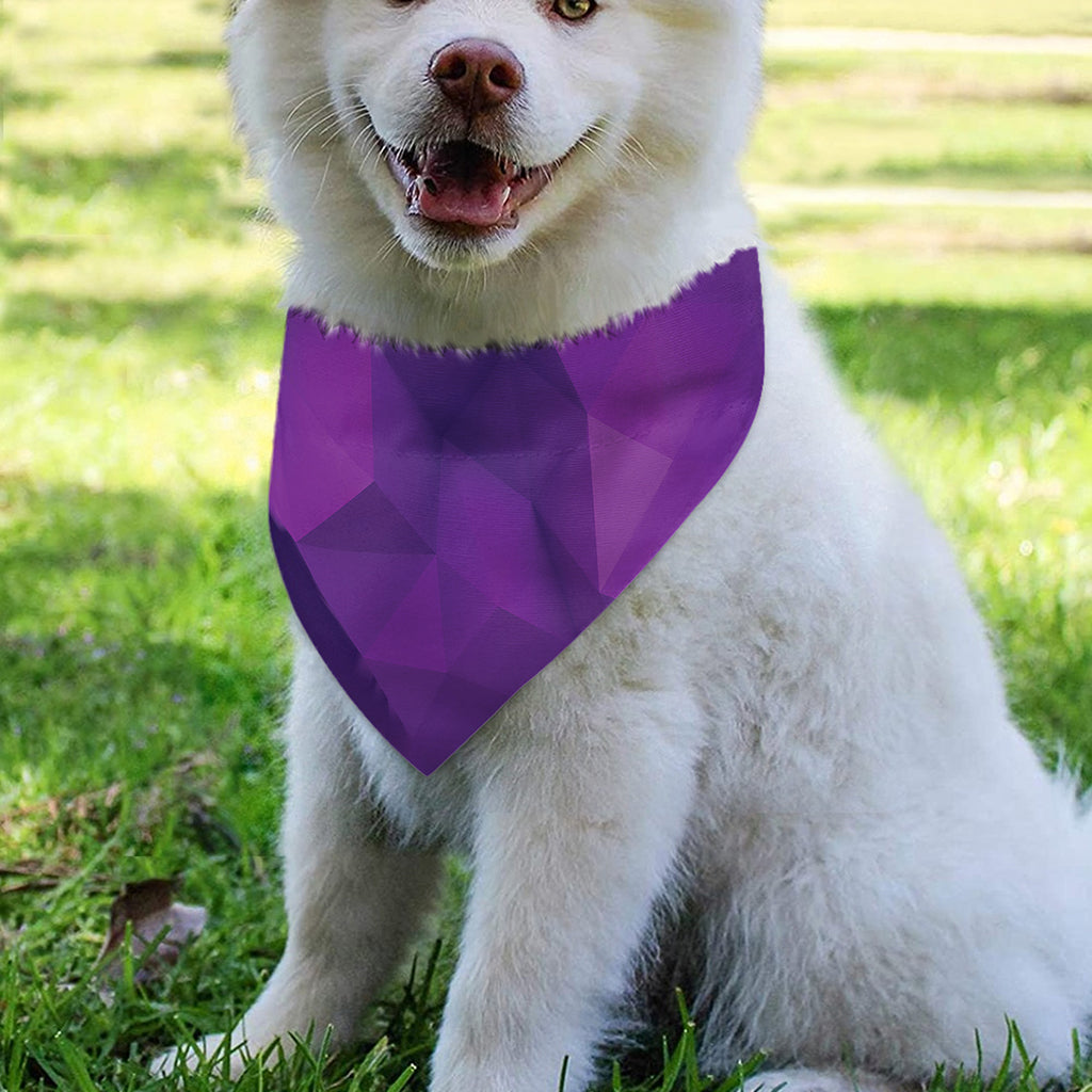 Purple Polygonal Geometric Print Over The Collar Dog Bandana