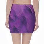 Purple Polygonal Geometric Print Pencil Mini Skirt