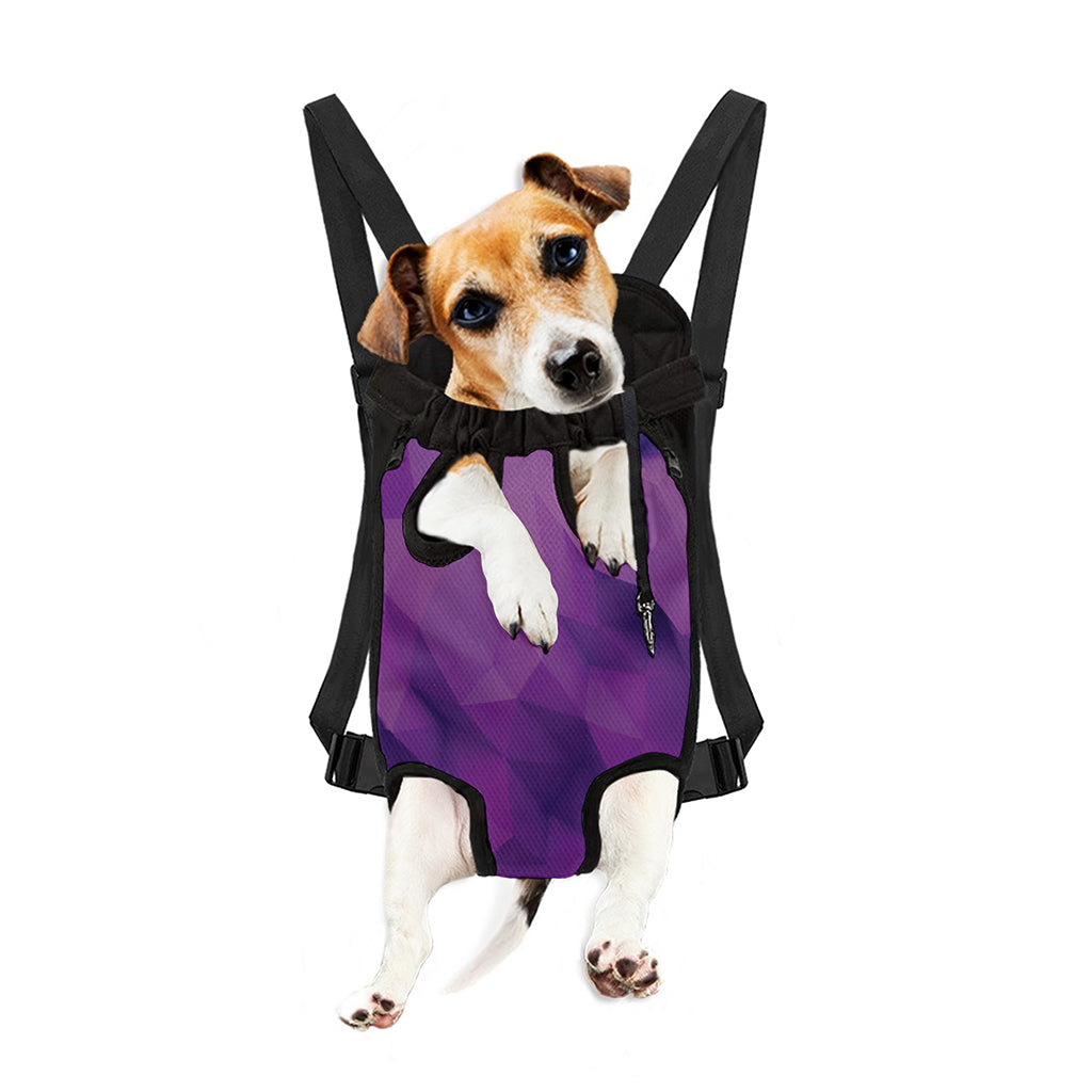 Purple Polygonal Geometric Print Pet Carrier Backpack