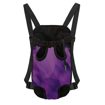 Purple Polygonal Geometric Print Pet Carrier Backpack