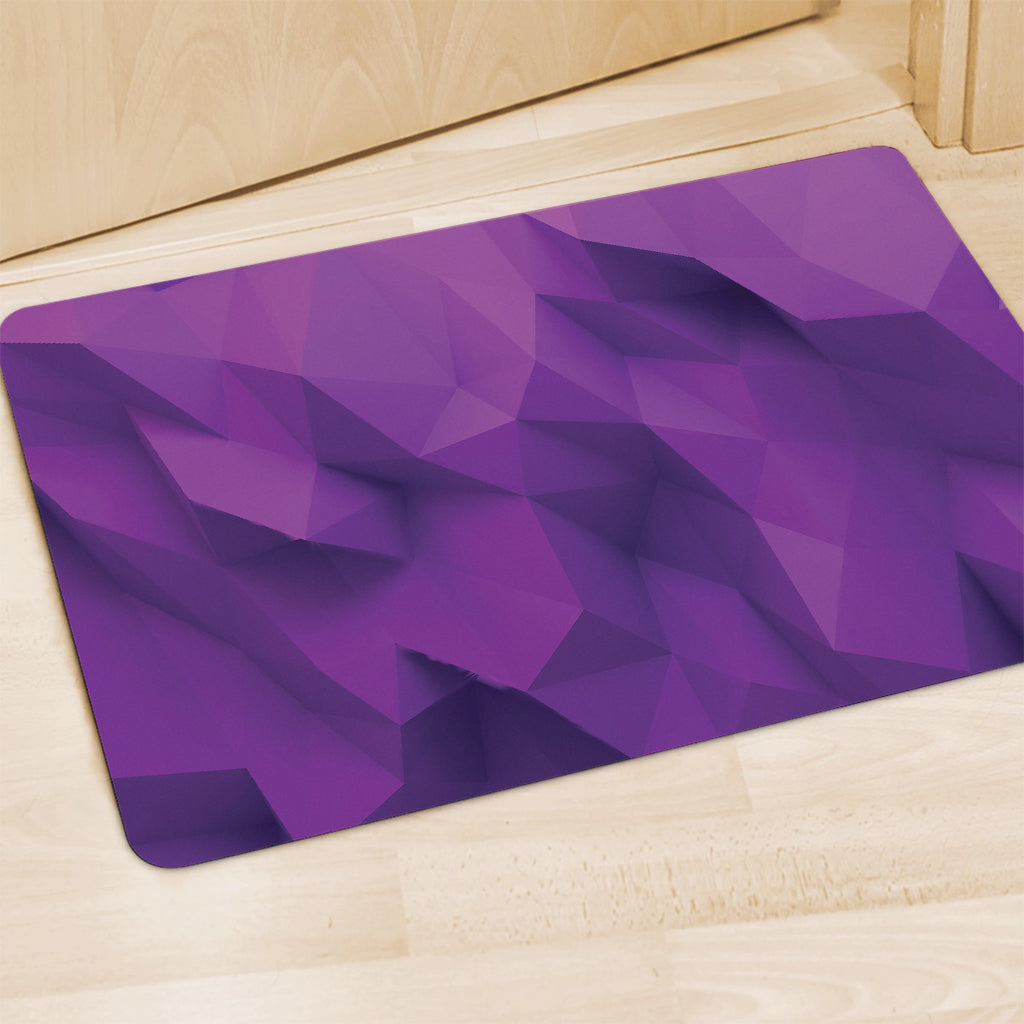 Purple Polygonal Geometric Print Polyester Doormat