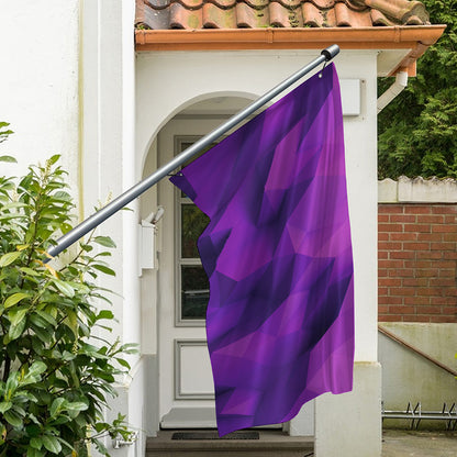 Purple Polygonal Geometric Print Polyester Flag