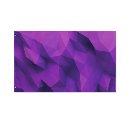Purple Polygonal Geometric Print Polyester Flag