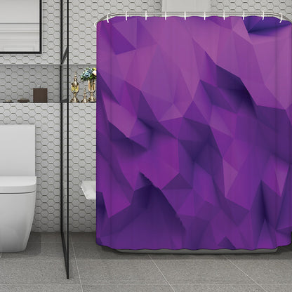 Purple Polygonal Geometric Print Polyester Shower Curtain
