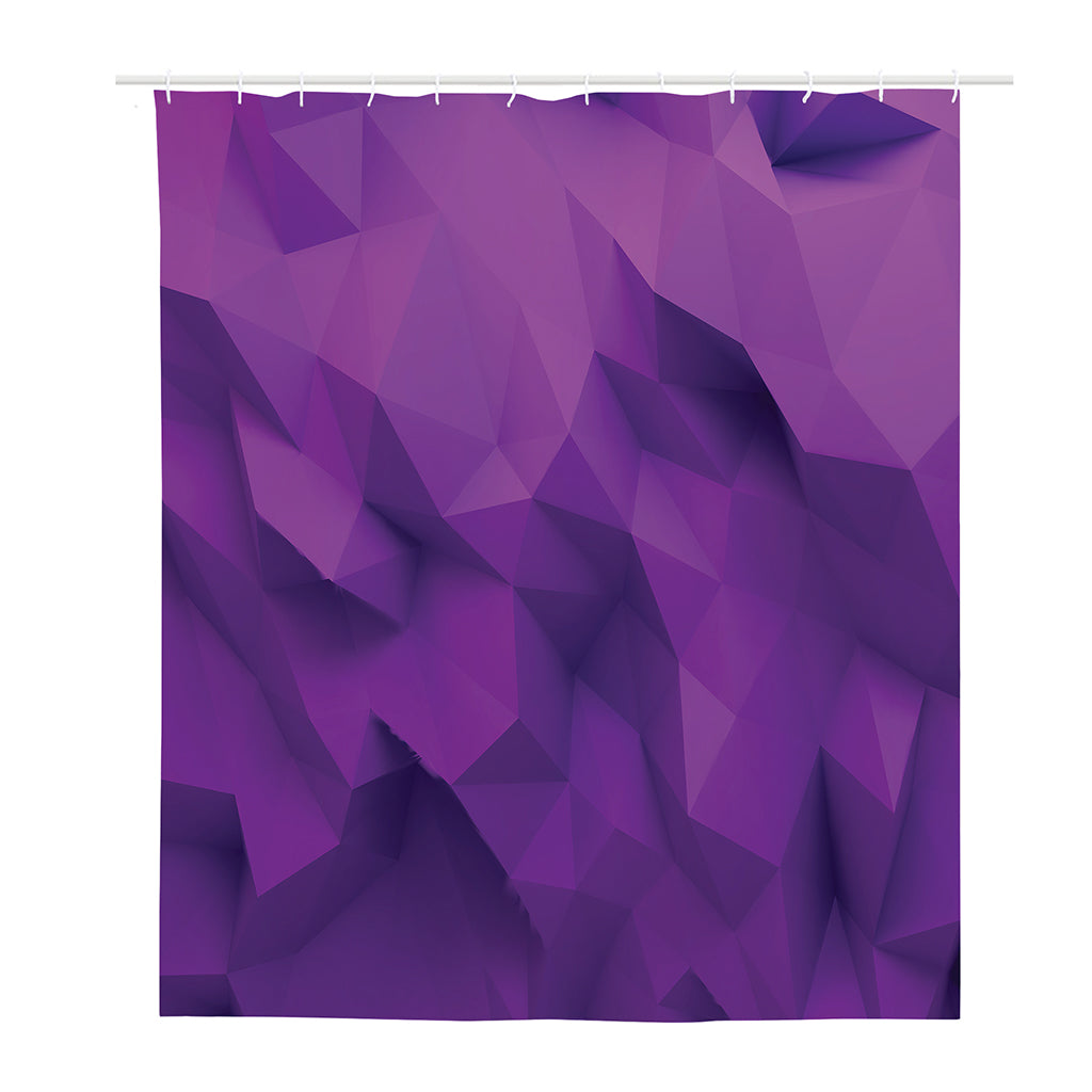 Purple Polygonal Geometric Print Polyester Shower Curtain