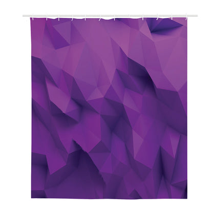 Purple Polygonal Geometric Print Polyester Shower Curtain