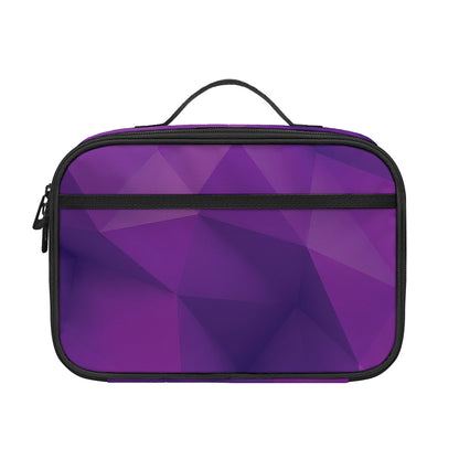 Purple Polygonal Geometric Print Portable Lunch Bag