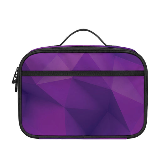 Purple Polygonal Geometric Print Portable Lunch Bag