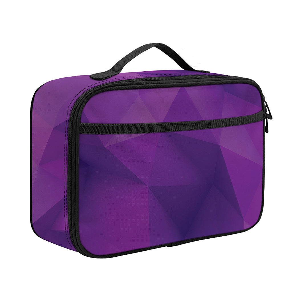 Purple Polygonal Geometric Print Portable Lunch Bag