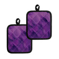 Purple Polygonal Geometric Print Pot Holders