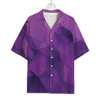 Purple Polygonal Geometric Print Rayon Hawaiian Shirt