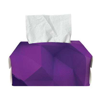 Purple Polygonal Geometric Print Rectangle Tissue Box Cover