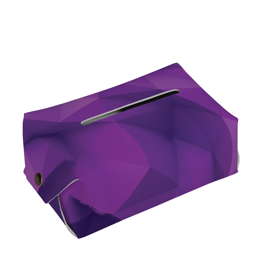 Purple Polygonal Geometric Print Rectangle Tissue Box Cover