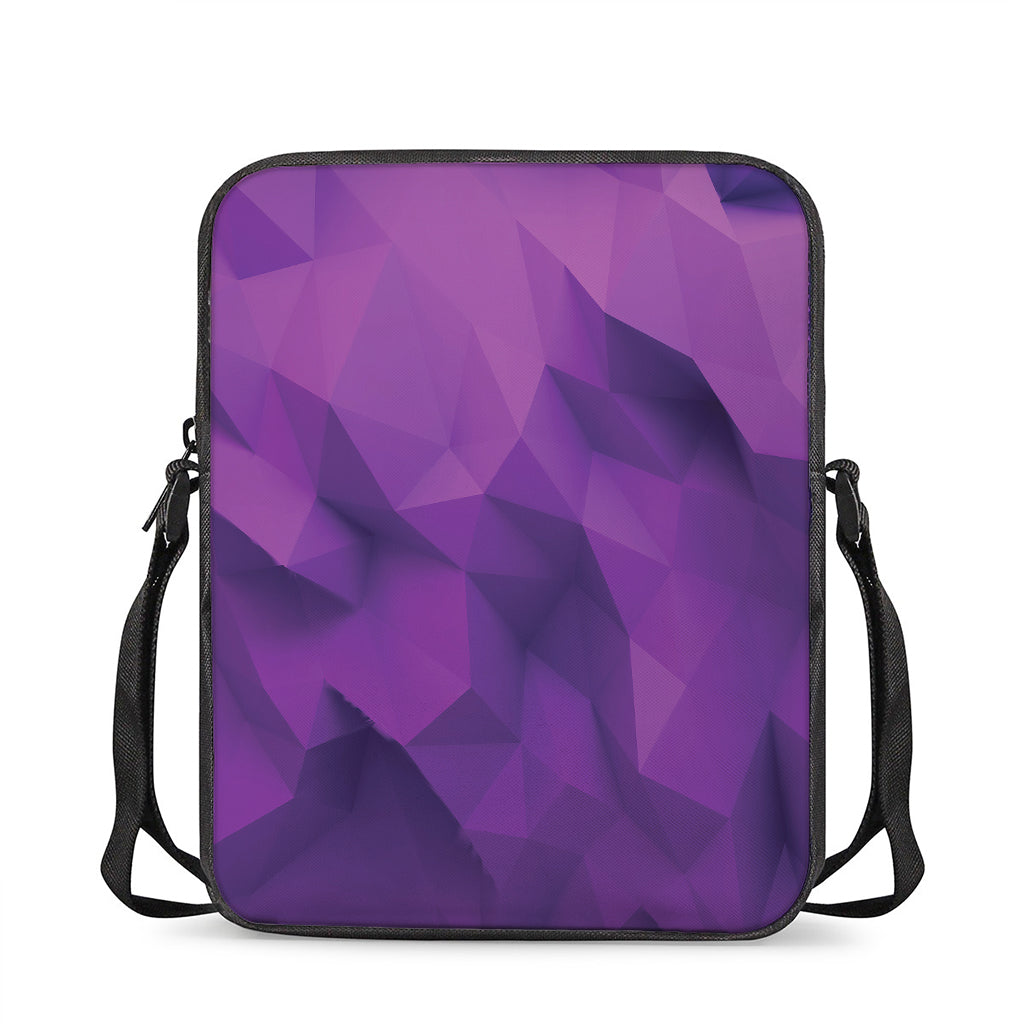 Purple Polygonal Geometric Print Rectangular Crossbody Bag
