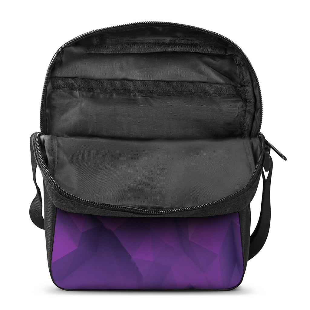 Purple Polygonal Geometric Print Rectangular Crossbody Bag