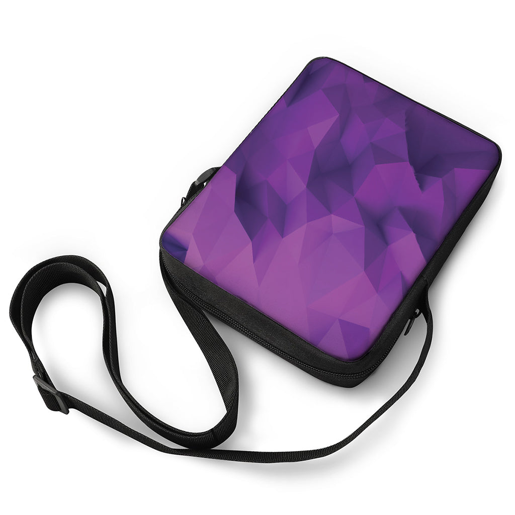 Purple Polygonal Geometric Print Rectangular Crossbody Bag
