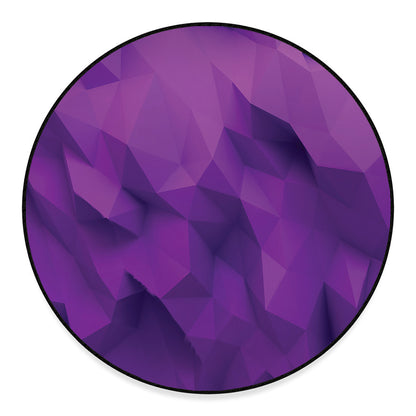 Purple Polygonal Geometric Print Round Floor Mat