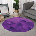 Purple Polygonal Geometric Print Round Rug