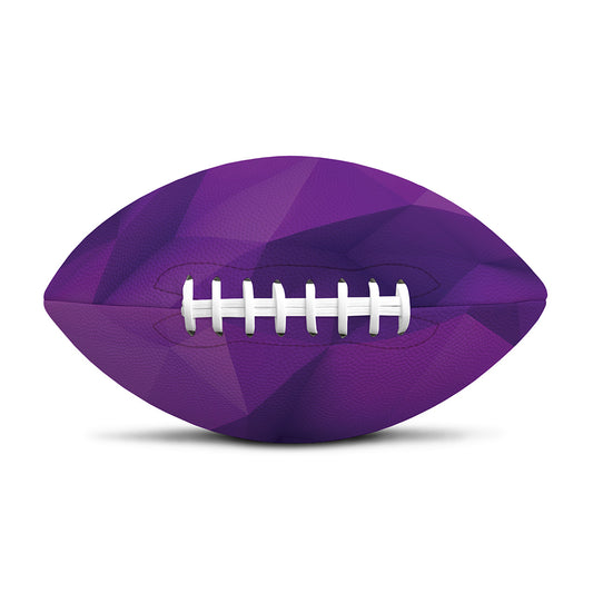 Purple Polygonal Geometric Print Rugby Ball
