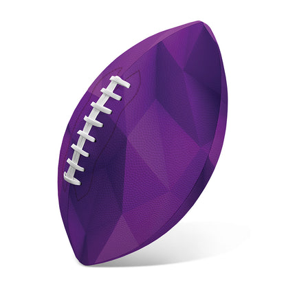 Purple Polygonal Geometric Print Rugby Ball
