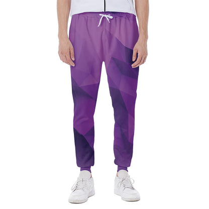 Purple Polygonal Geometric Print Scuba Joggers