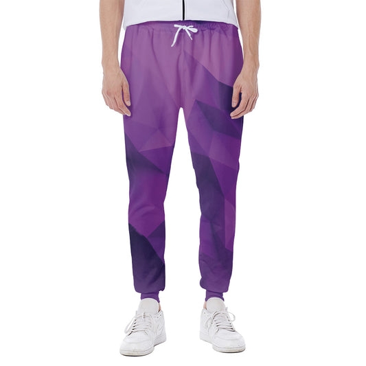 Purple Polygonal Geometric Print Scuba Joggers