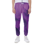 Purple Polygonal Geometric Print Scuba Joggers