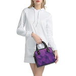 Purple Polygonal Geometric Print Shoulder Handbag