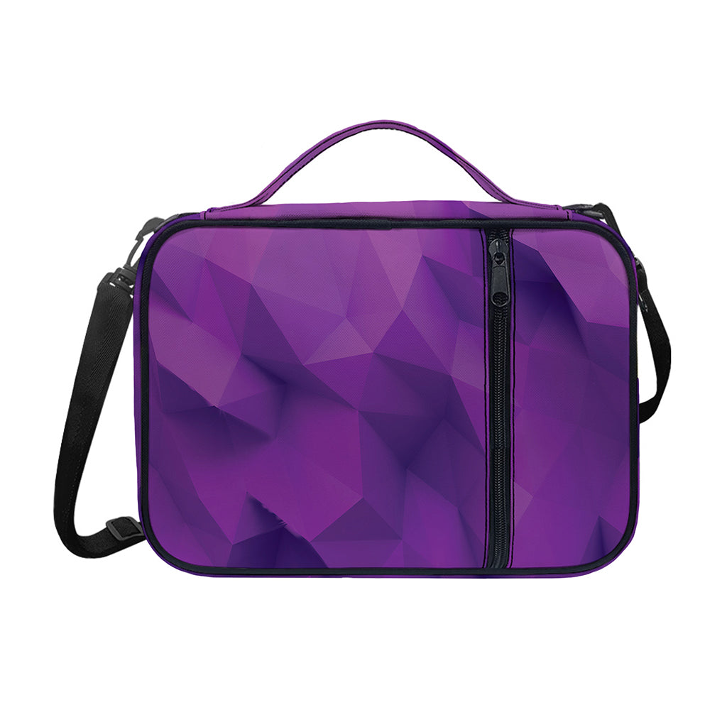 Purple Polygonal Geometric Print Shoulder Strap Bible Bag