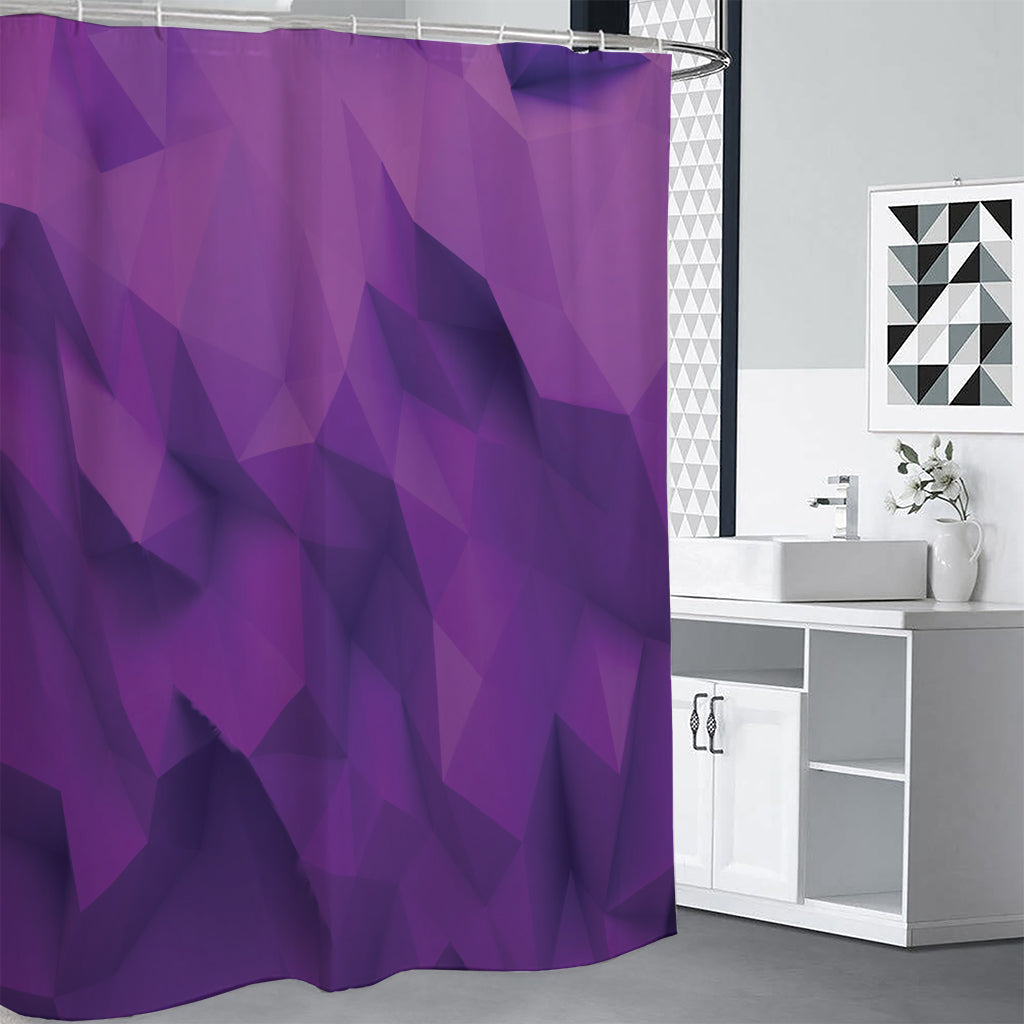 Purple Polygonal Geometric Print Shower Curtain