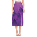 Purple Polygonal Geometric Print Side Slit Midi Skirt