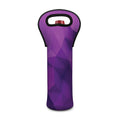 Purple Polygonal Geometric Print Single Neoprene Wine Tote