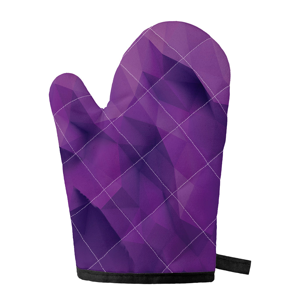 Purple Polygonal Geometric Print Single Oven Mitt